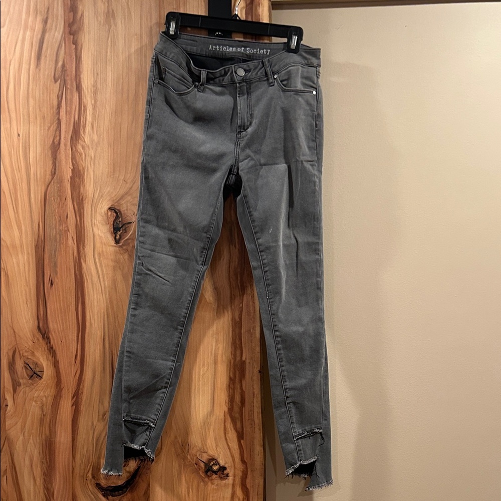 Articles of Society Gray Distressed Skinny Jeans